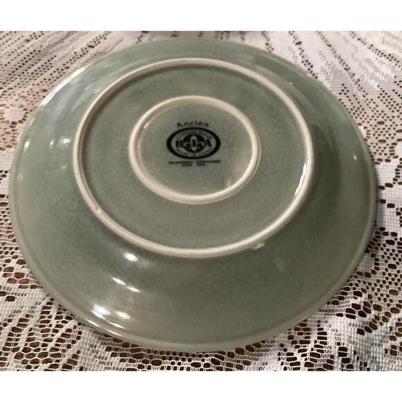 Set of 4 BIA Cordon Bleu Salad Plates Ancien Green Crackle Glaze - Picture 9 of 9